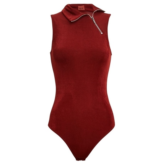 ALIX NYC Black Sleeveless Britton Zip Turtleneck Thong Bodysuit EUC Size Small - Picture 8 of 11